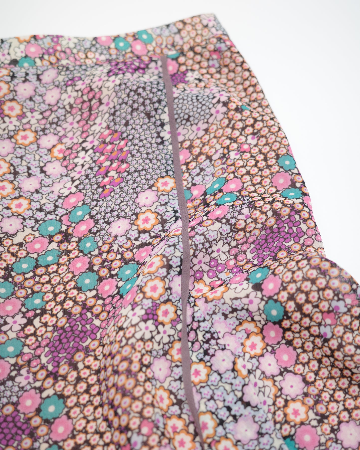 Purple-tone Floral Skirt
