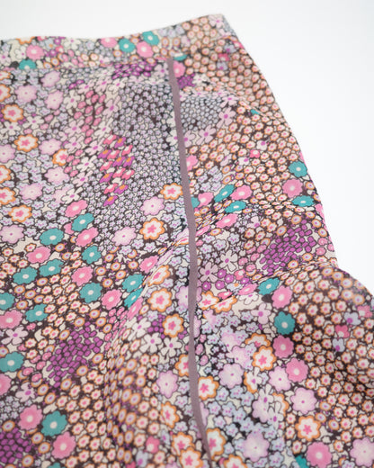 Purple-tone Floral Skirt