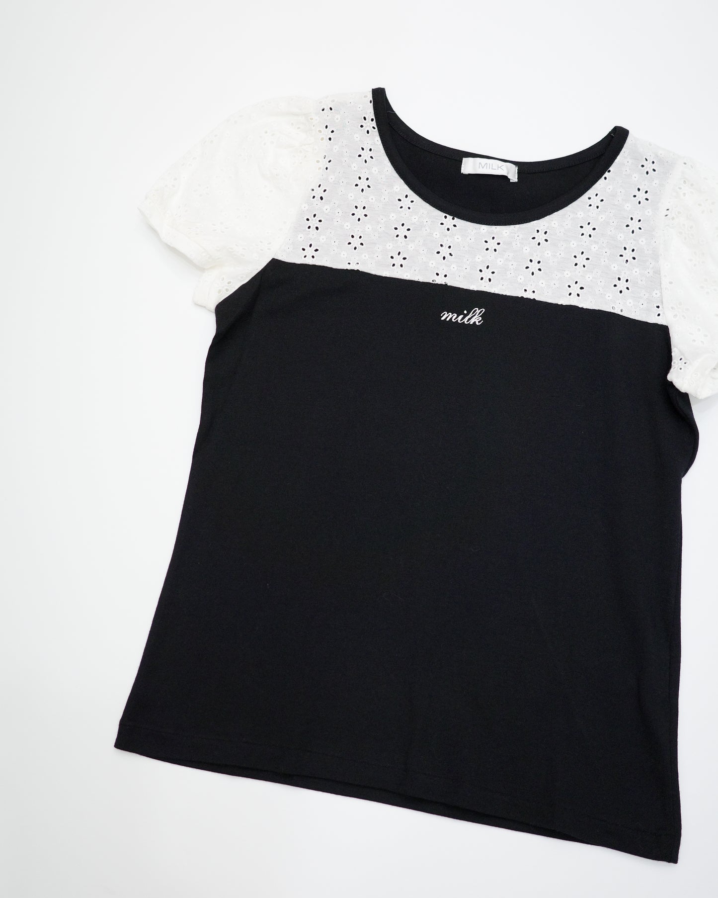 Milk Eyelet Lace Tee