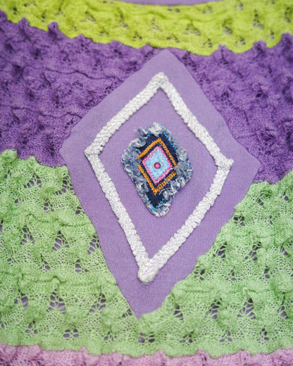 Purple Popcorn Knit Top