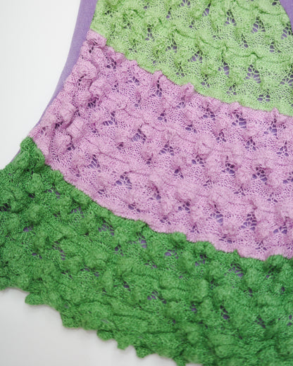 Purple Popcorn Knit Top