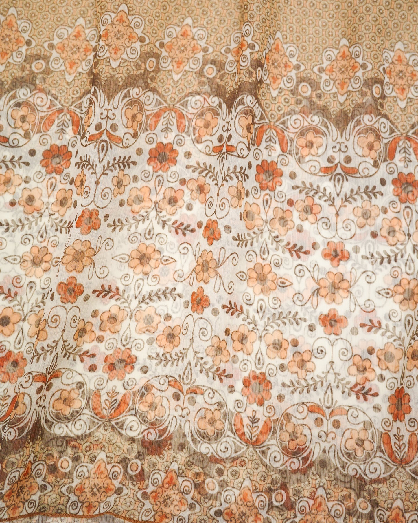 Cocue Brown-tone Sheer Floral Vest Dress