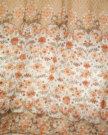 Cocue Brown-tone Sheer Floral Vest Dress