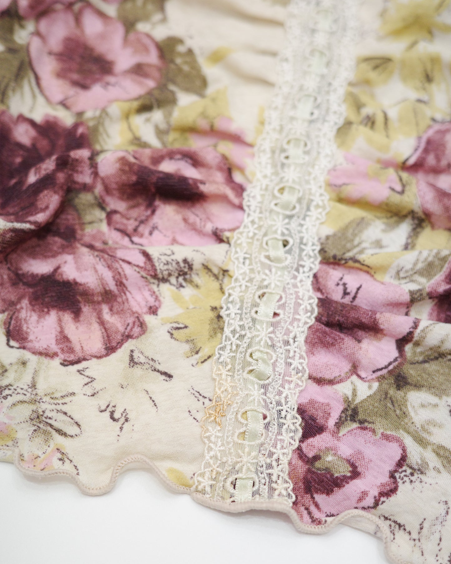 Floral Lace Trim Tee