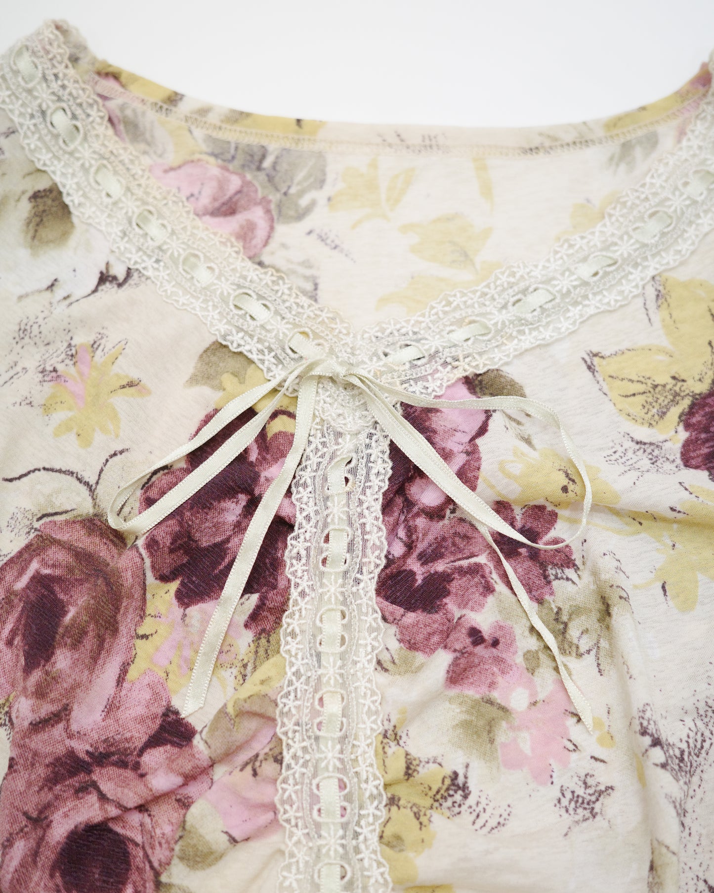 Floral Lace Trim Tee