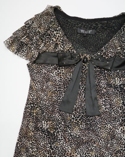 Leopard Bow Top