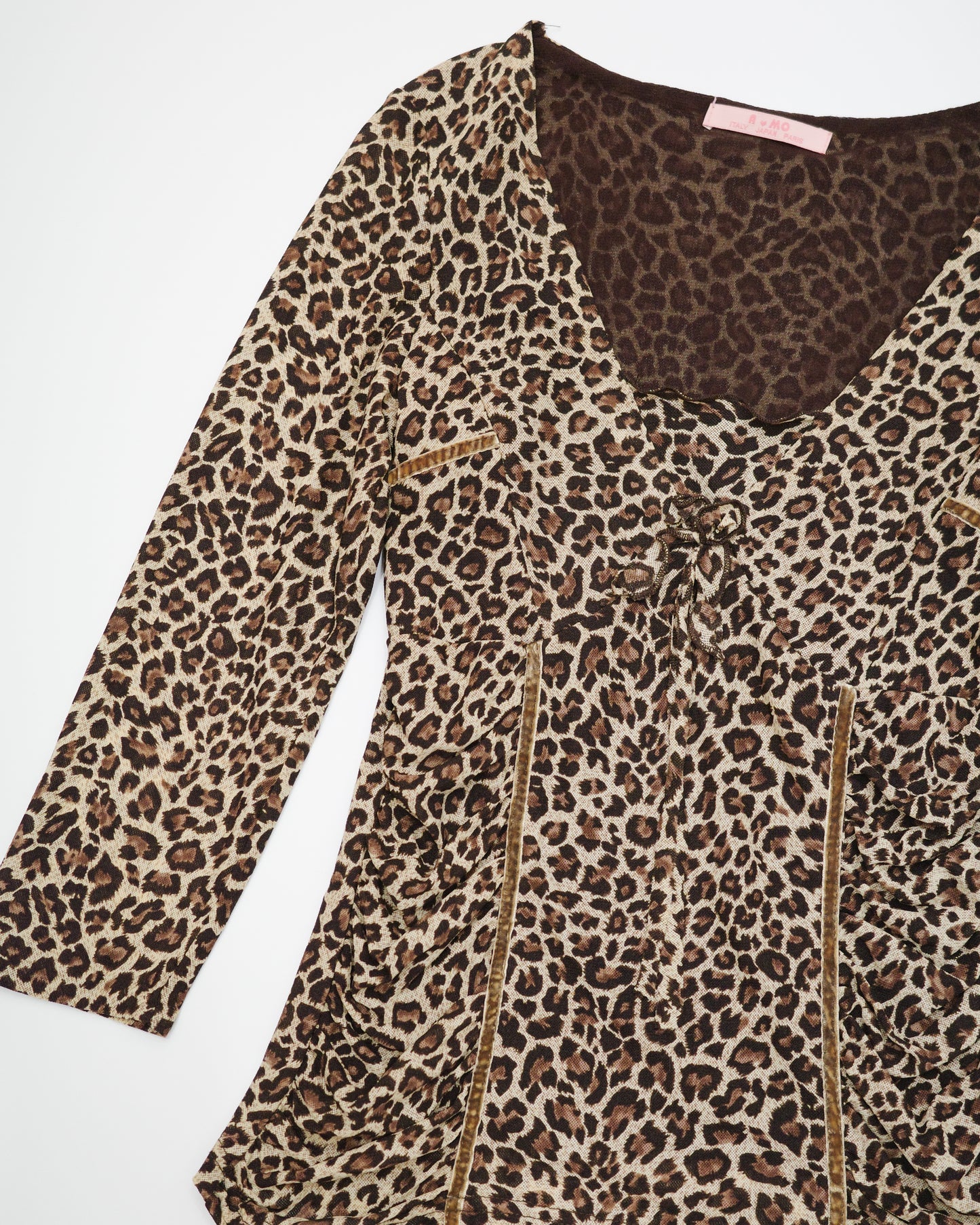 Leopard Cinch-waist Blouse