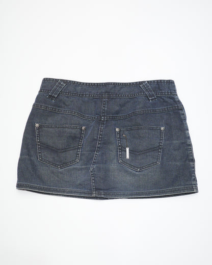 Black Denim Mini Skirt