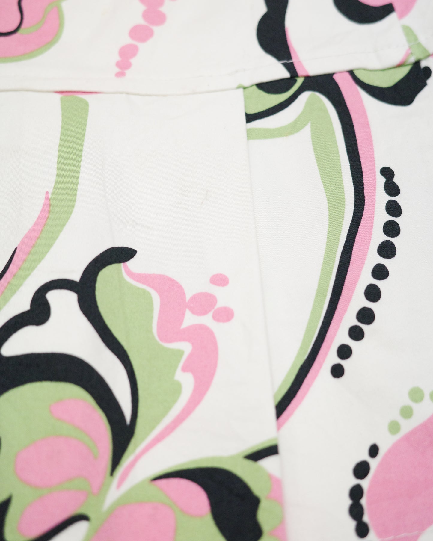 Retro Floral Belted Mini Skirt