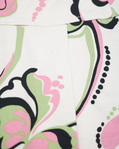 Retro Floral Belted Mini Skirt
