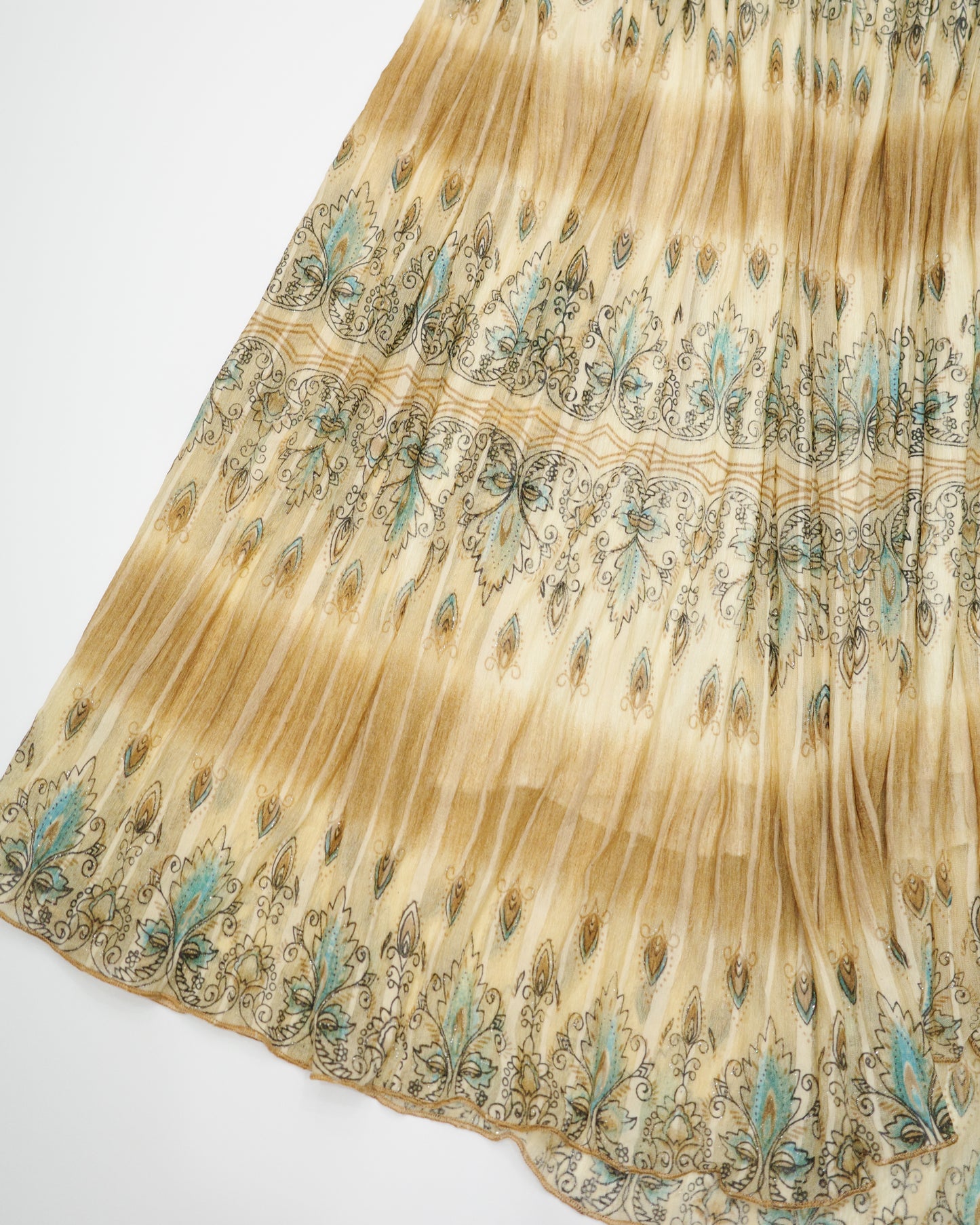 Bohemian Pleated Maxi Skirt