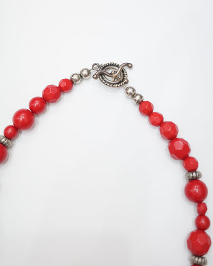 Ornate Blue & Red Statement Necklace