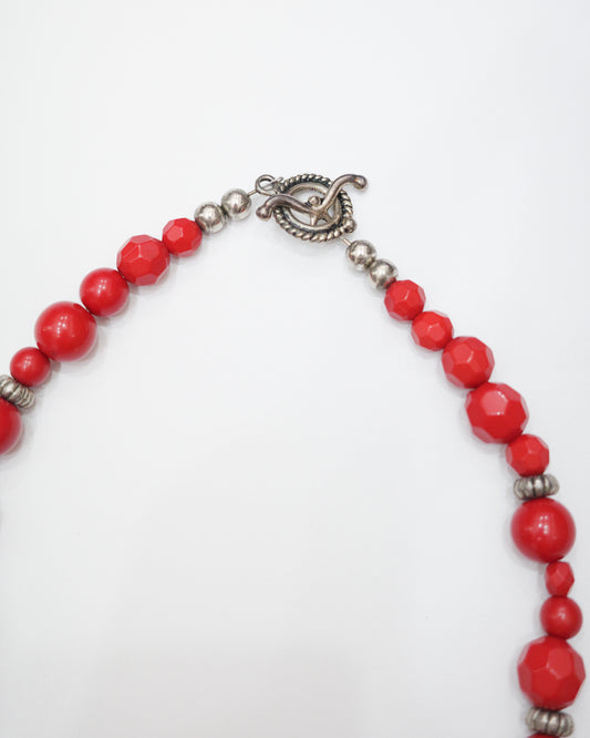 Ornate Blue & Red Statement Necklace