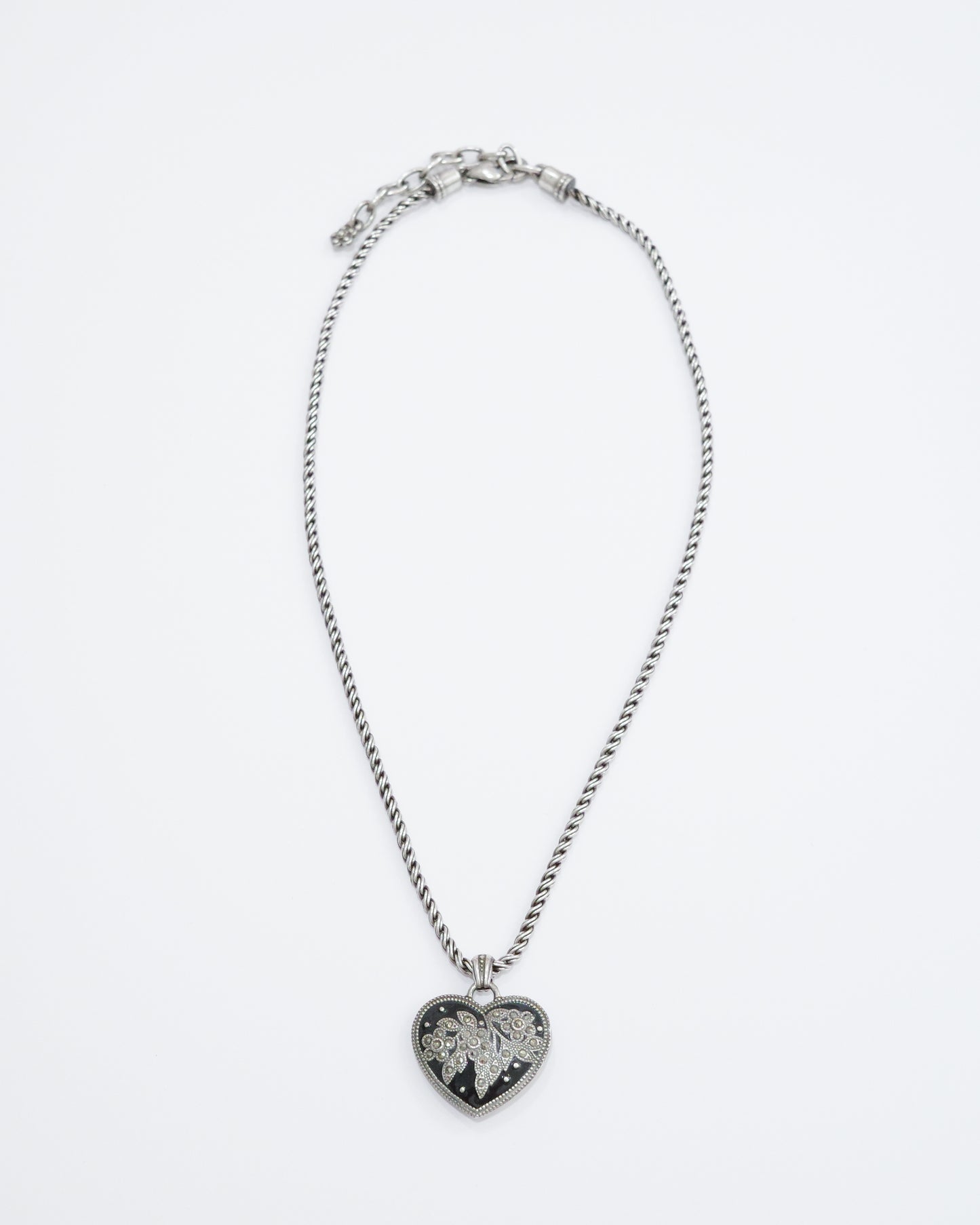 Brighton Black Heart Crystals Double-sided Necklace