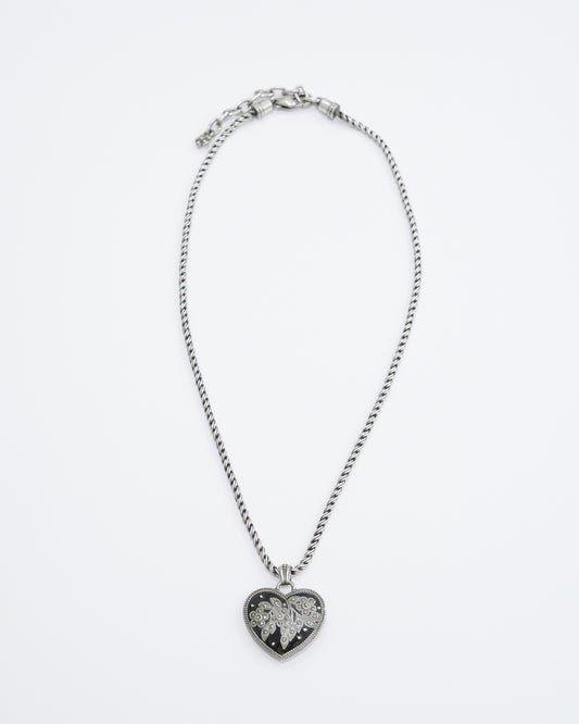 Brighton Black Heart Crystals Double-sided Necklace
