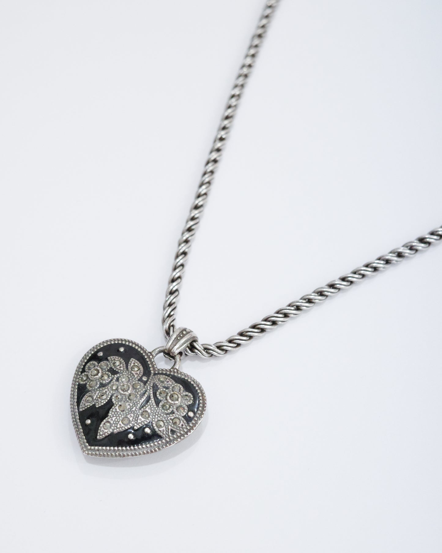 Brighton Black Heart Crystals Double-sided Necklace