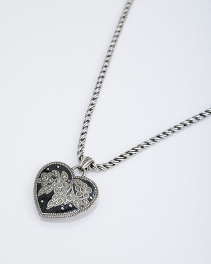 Brighton Black Heart Crystals Double-sided Necklace