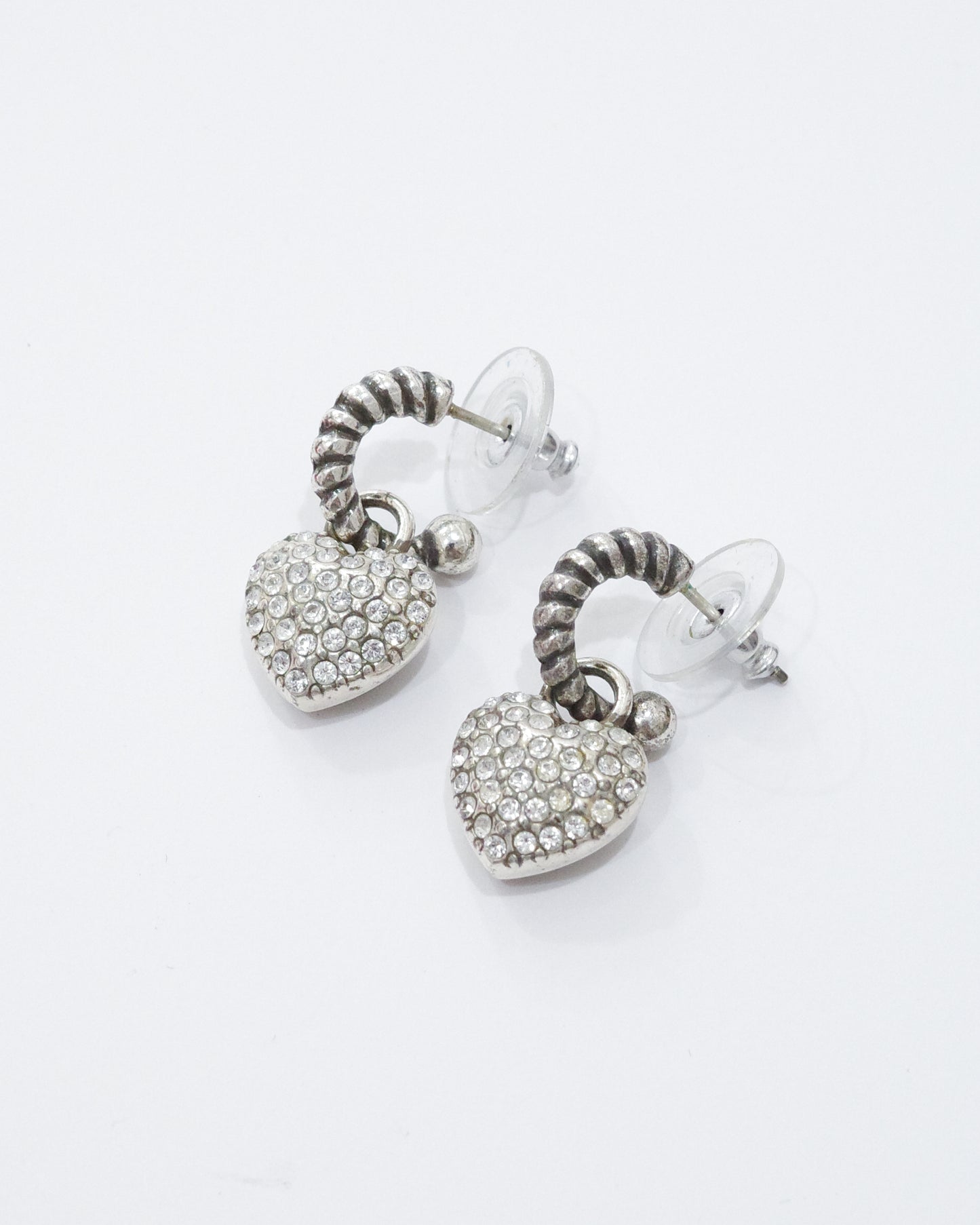 Brighton Silver Puffed Heart Earrings