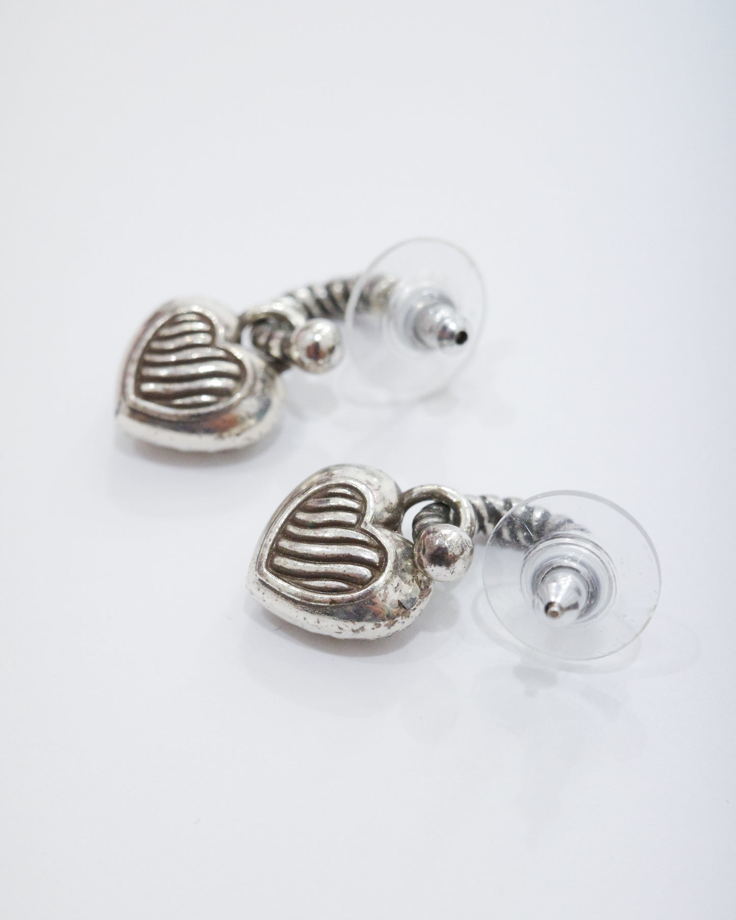 Brighton Silver Puffed Heart Earrings