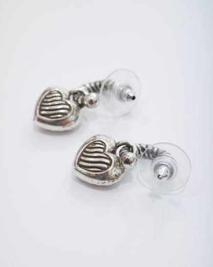 Brighton Silver Puffed Heart Earrings
