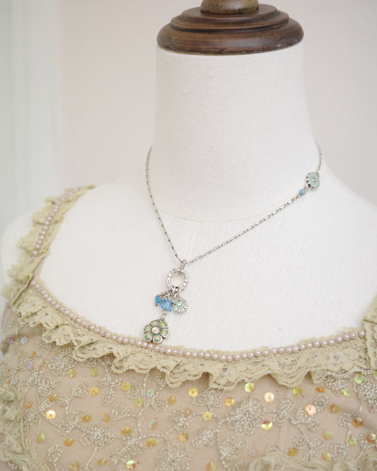 Brighton Blue Flower w/ Swarovski Crystals Necklace
