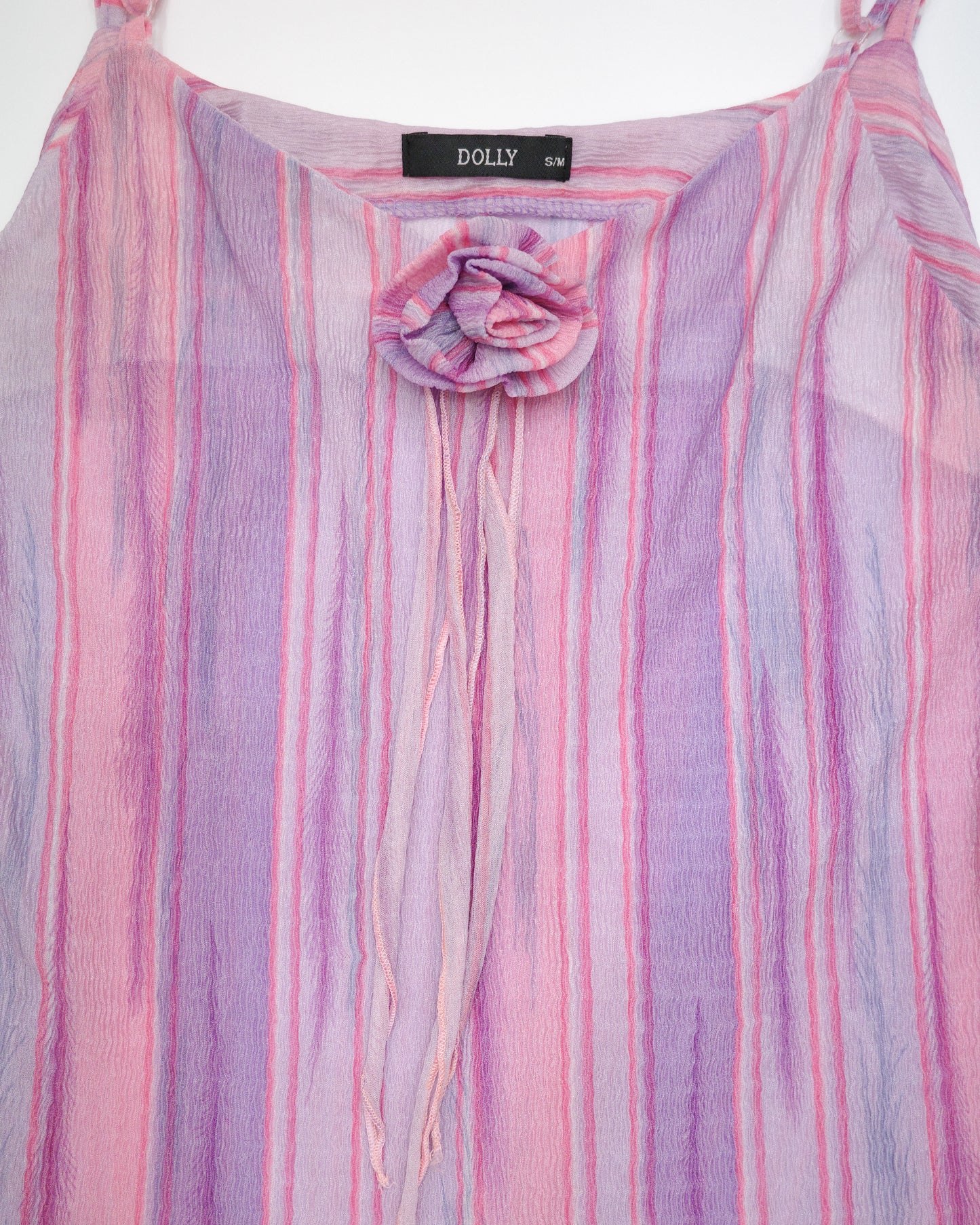 Purple Striped Cami with Rosette