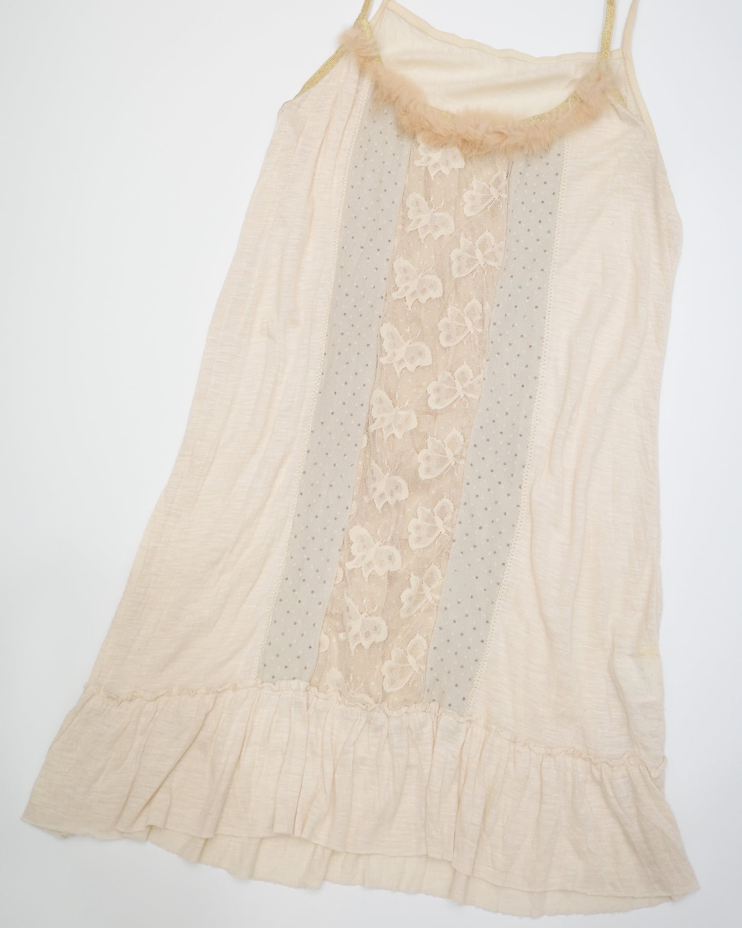 Butterfly Lace Ruffle Cami Dress
