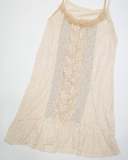 Butterfly Lace Ruffle Cami Dress