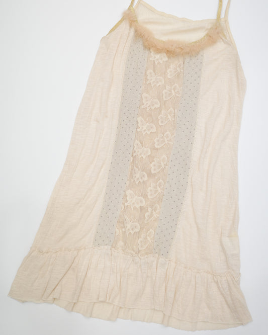 Butterfly Lace Ruffle Cami Dress