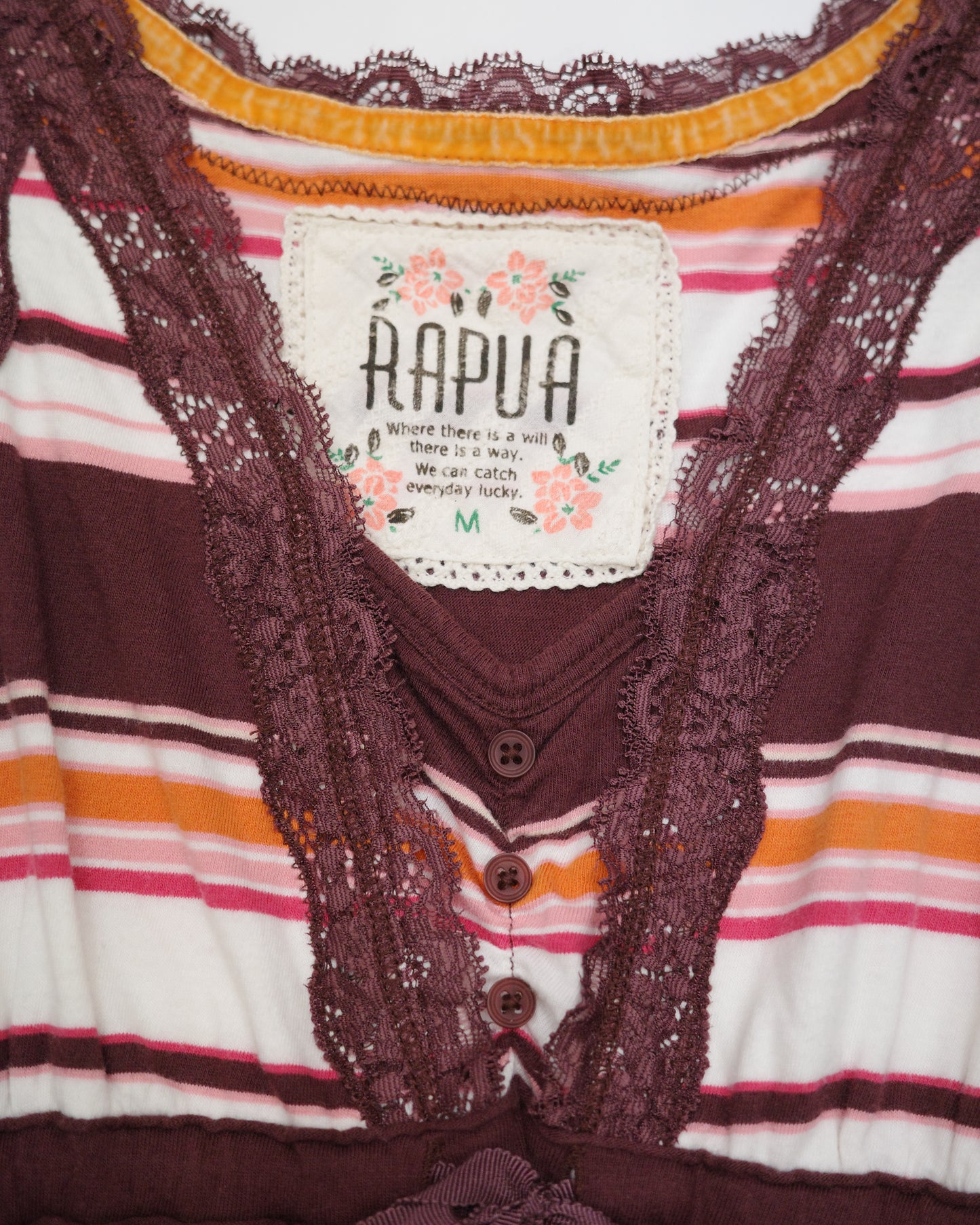 Striped Lace-Trim Babydoll Tank