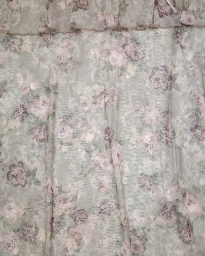 Sage Rose Tiered Mesh Dress