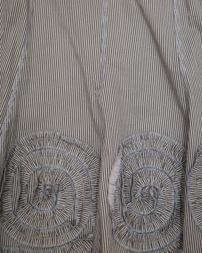 Pinstripe Circle-Ruffle Hem Skirt