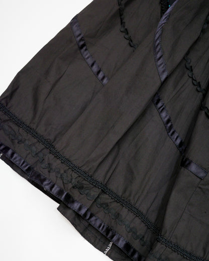 Black Pin-Tuck Mint Polka Dot Skirt