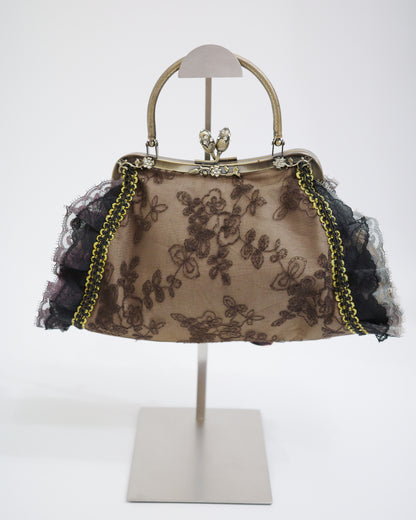 Whimsical Lace Clutched Bag w/ Crossbody Chain