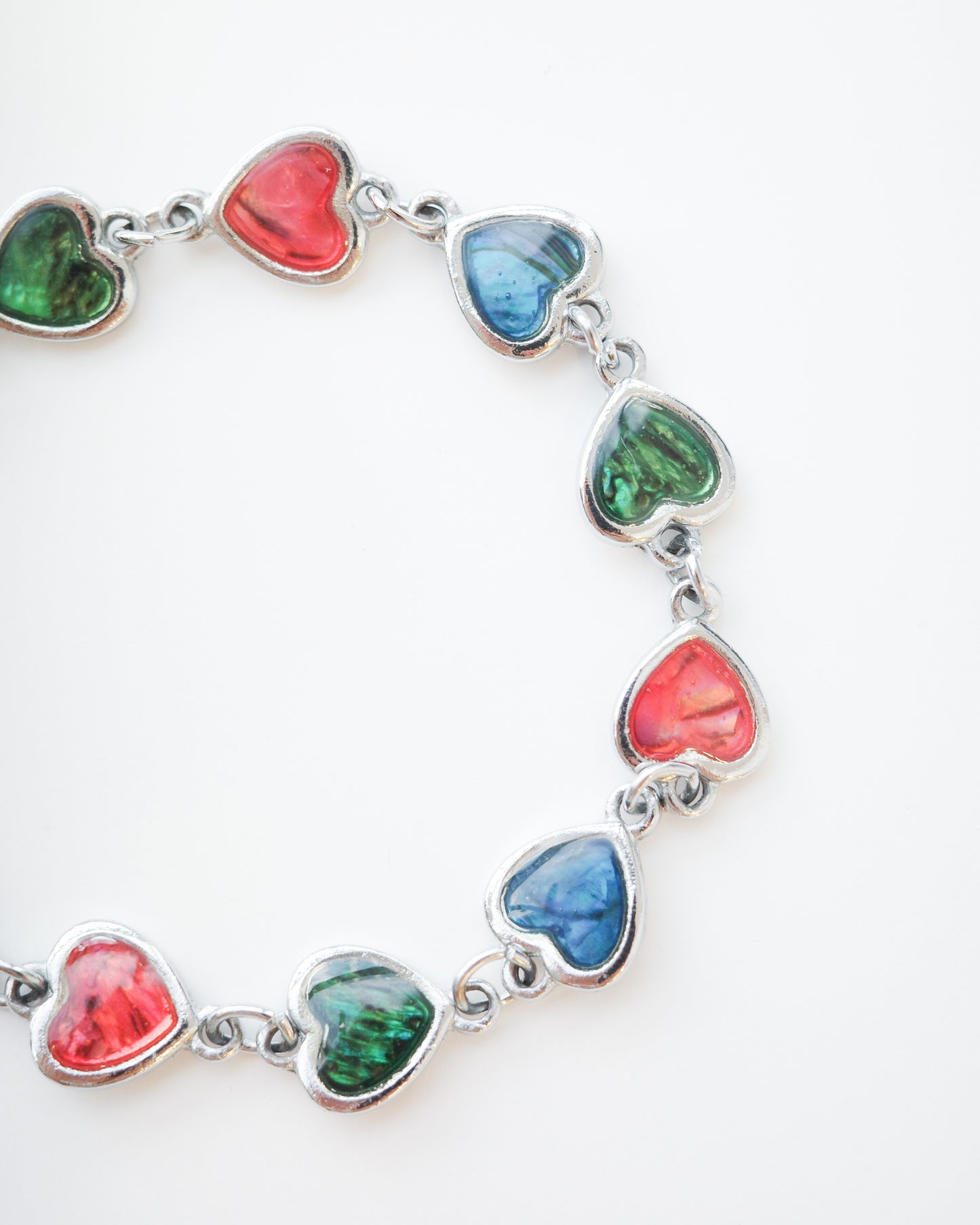 Rainbow Abalone Heart Bracelet
