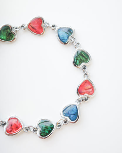Rainbow Abalone Heart Bracelet