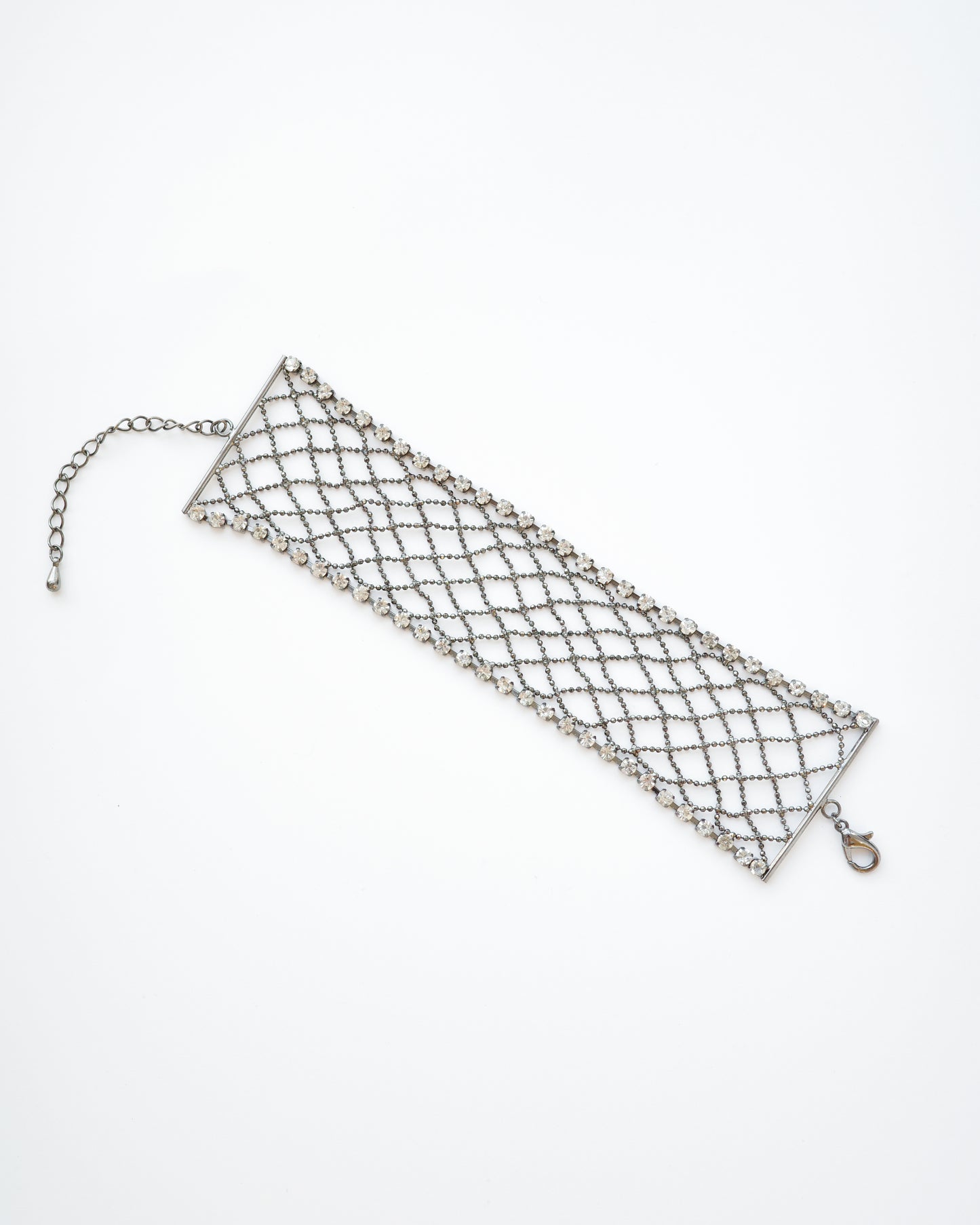 Rhinestone Lattice Mesh Bracelet