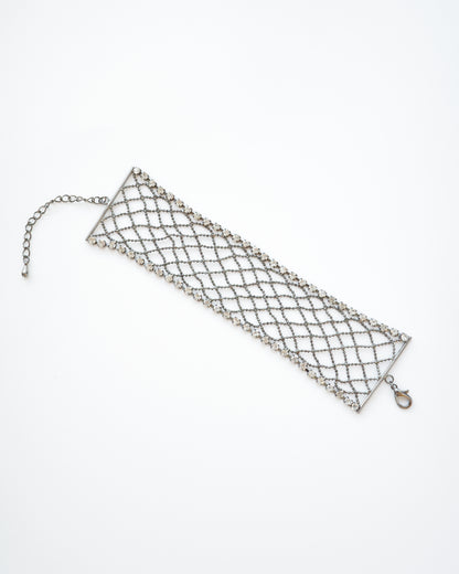 Rhinestone Lattice Mesh Bracelet