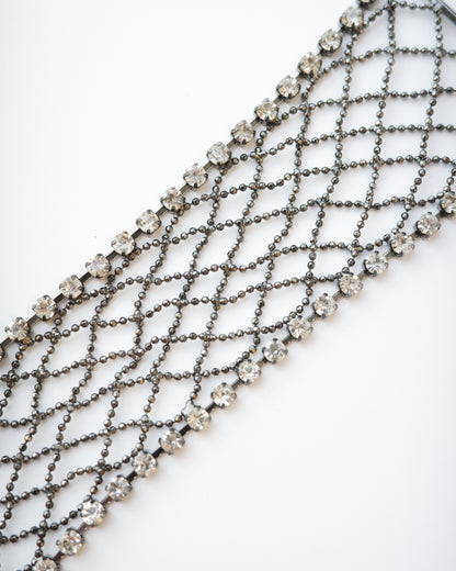 Rhinestone Lattice Mesh Bracelet