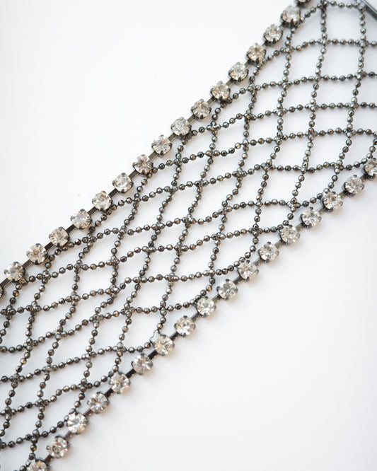 Rhinestone Lattice Mesh Bracelet