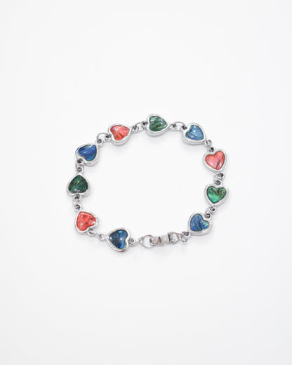 Rainbow Abalone Heart Bracelet
