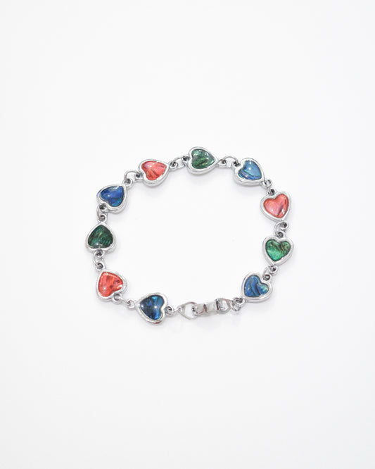 Rainbow Abalone Heart Bracelet
