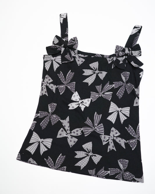 Bow Print Cami with Shoulder Bows