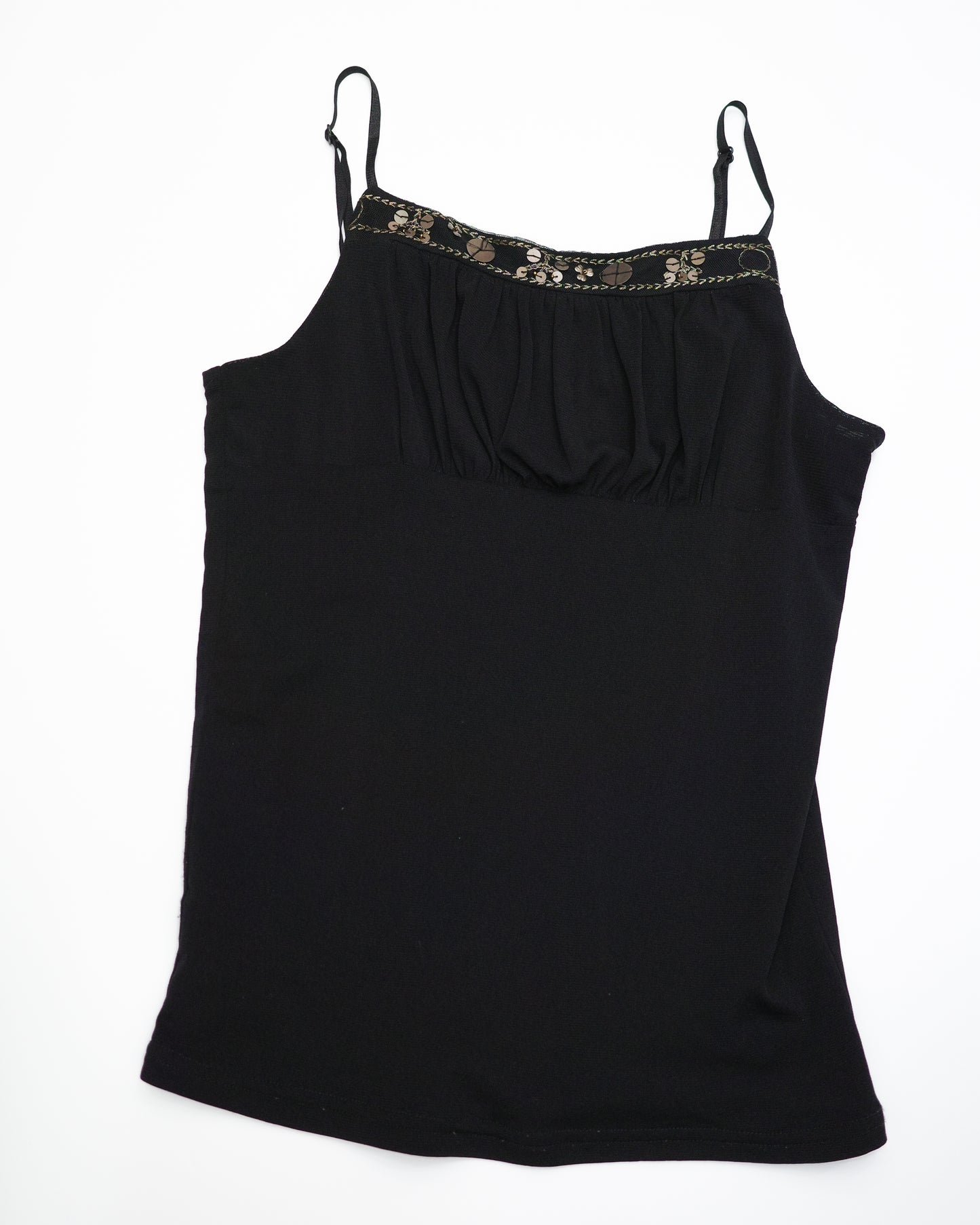 Black Sequin-Trim Cami