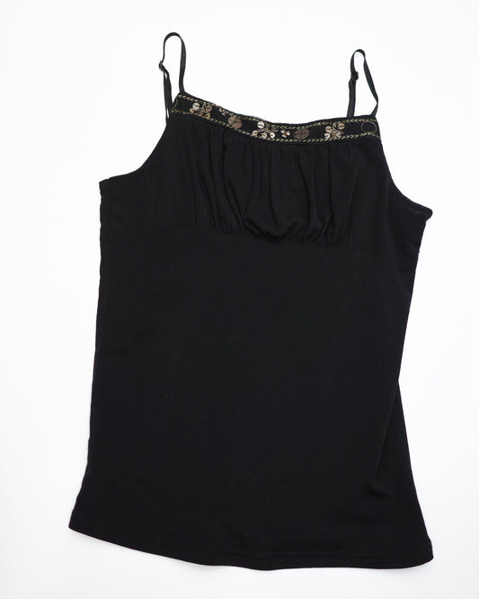 Black Sequin-Trim Cami