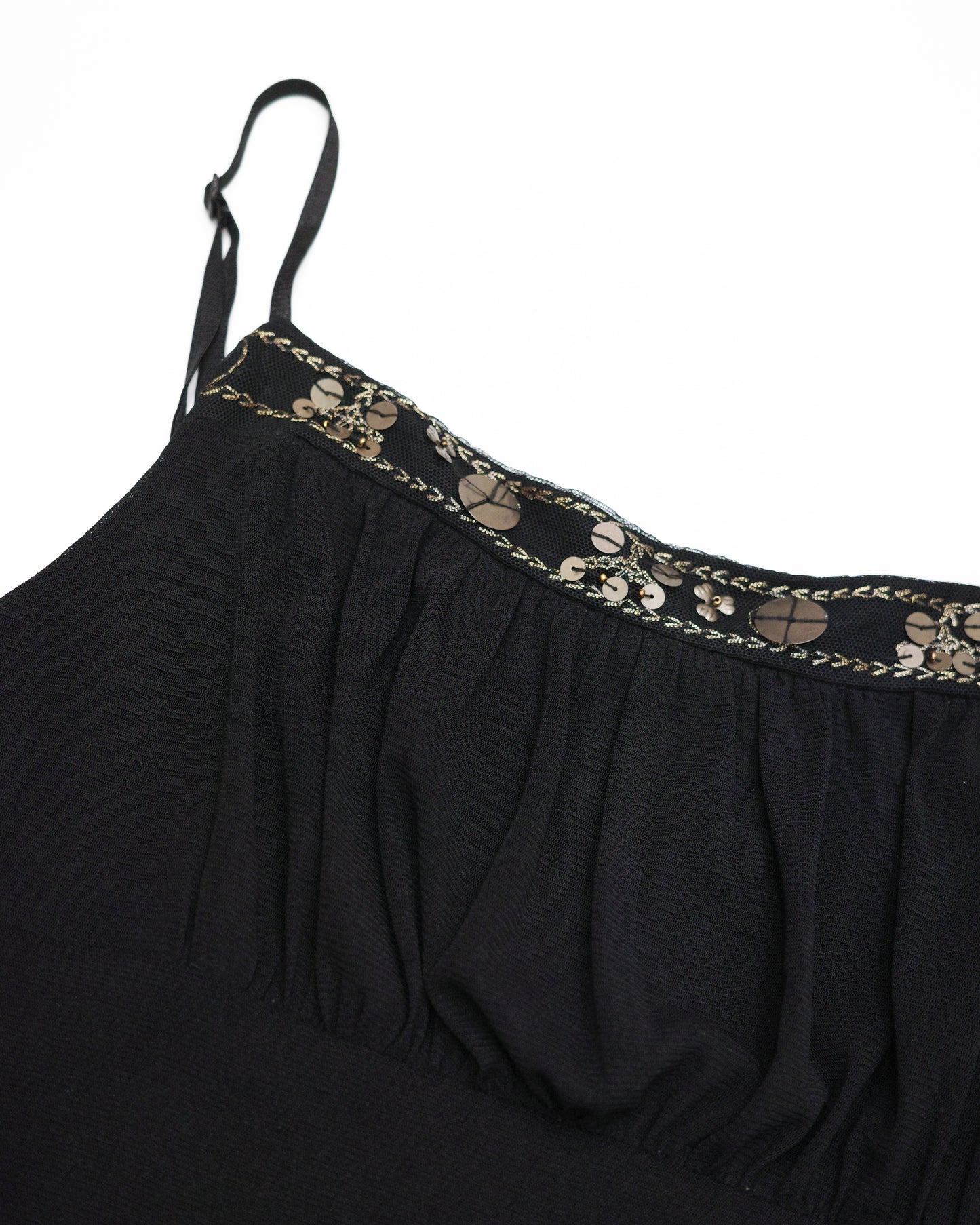 Black Sequin-Trim Cami