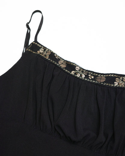 Black Sequin-Trim Cami