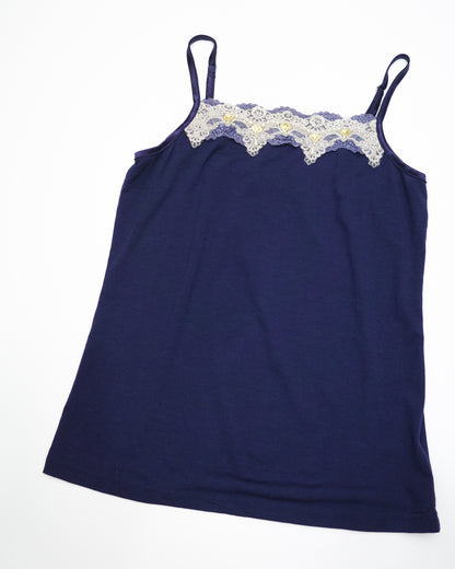 Axes Femme Royal Blue Lace-Trim Cami