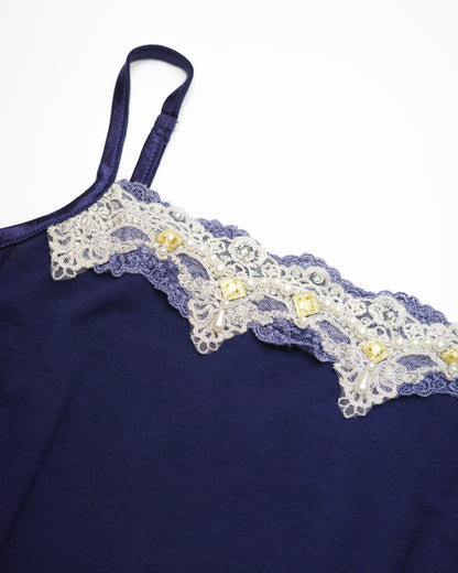 Axes Femme Royal Blue Lace-Trim Cami