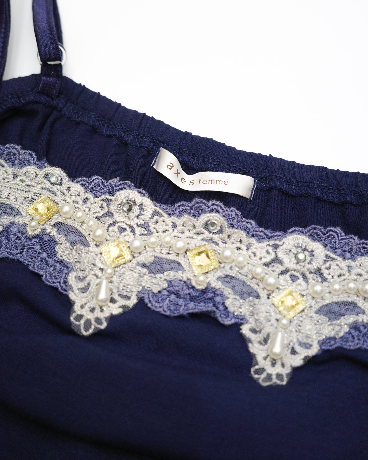 Axes Femme Royal Blue Lace-Trim Cami